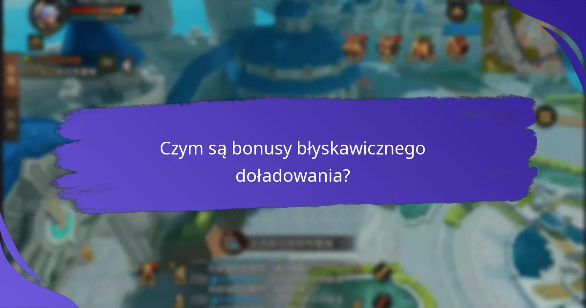 Jakie aktualne bonusy błyskawicznego doładowania są dostępne?