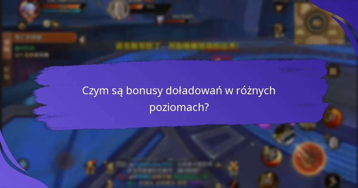 Jak działają bonusy doładowań w różnych poziomach?