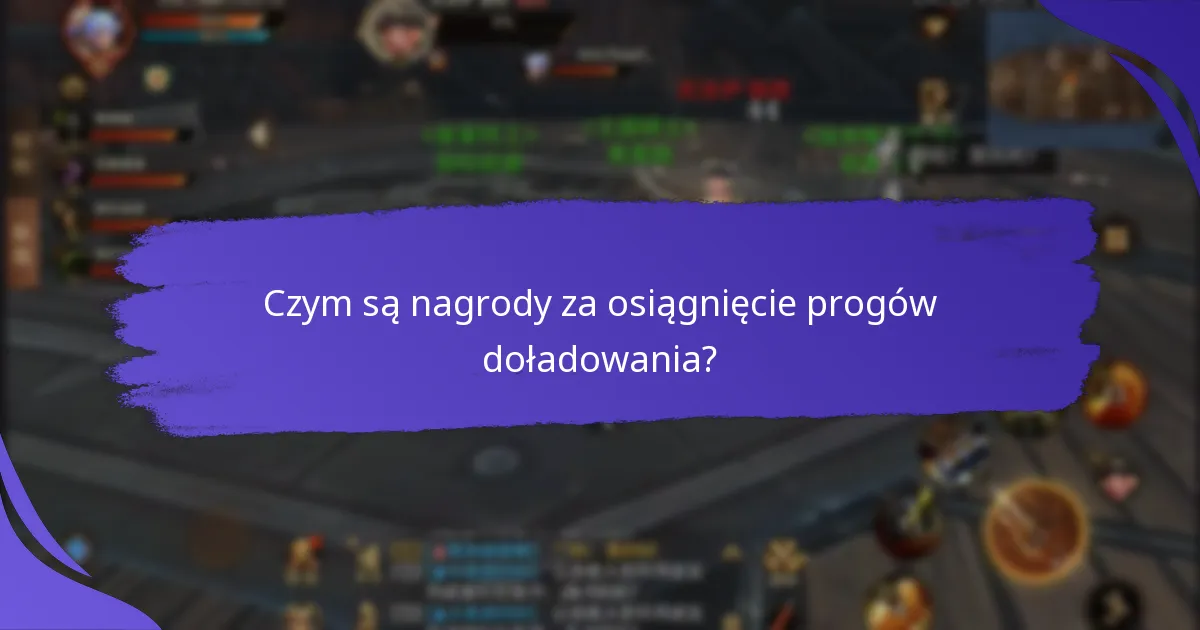 Jakie rodzaje nagród można zdobyć dzięki progom doładowania?