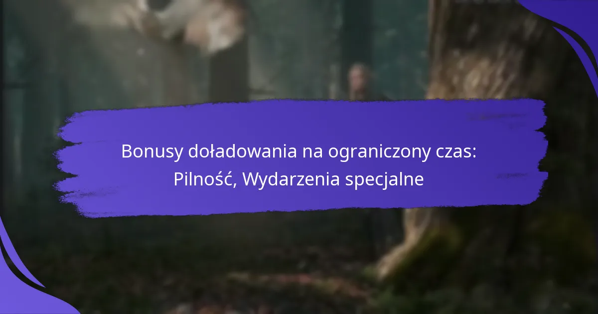 Bonusy doładowania na ograniczony czas: Pilność, Wydarzenia specjalne