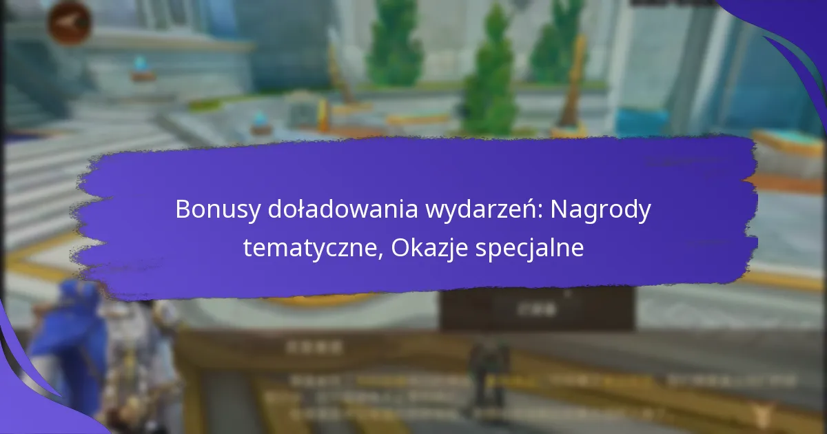 Bonusy doładowania wydarzeń: Nagrody tematyczne, Okazje specjalne
