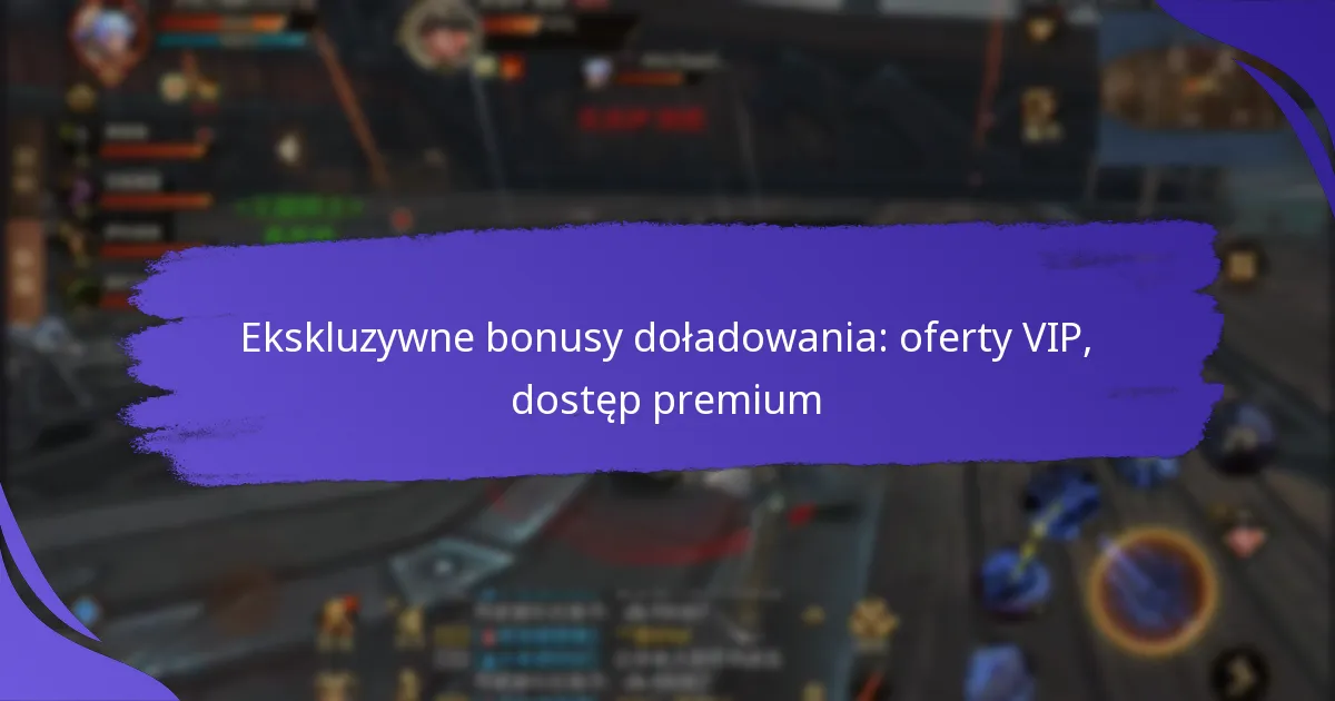 Ekskluzywne bonusy doładowania: oferty VIP, dostęp premium