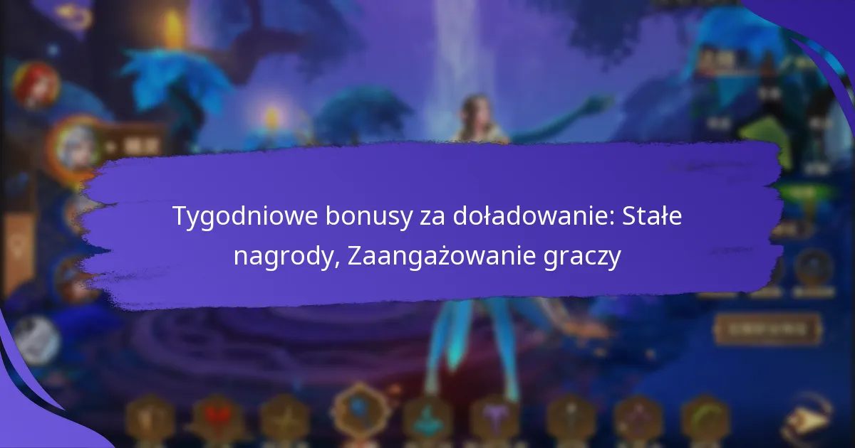 Tygodniowe bonusy za doładowanie: Stałe nagrody, Zaangażowanie graczy