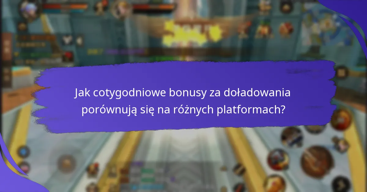 Jakie nagrody mogą zdobywać gracze z cotygodniowych bonusów za doładowania?