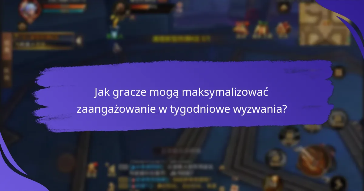 Jak gracze mogą maksymalizować zaangażowanie w tygodniowe wyzwania?